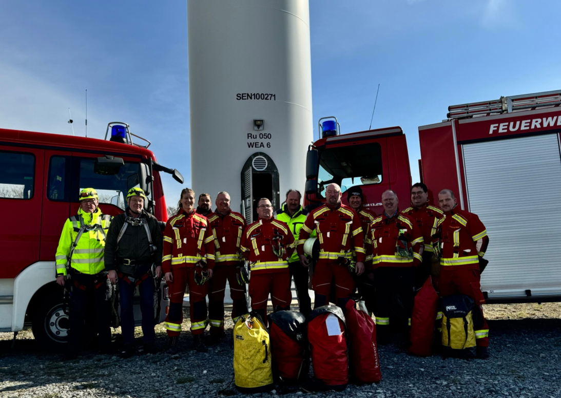 Löschgruppe Oestereiden übt im Windrad